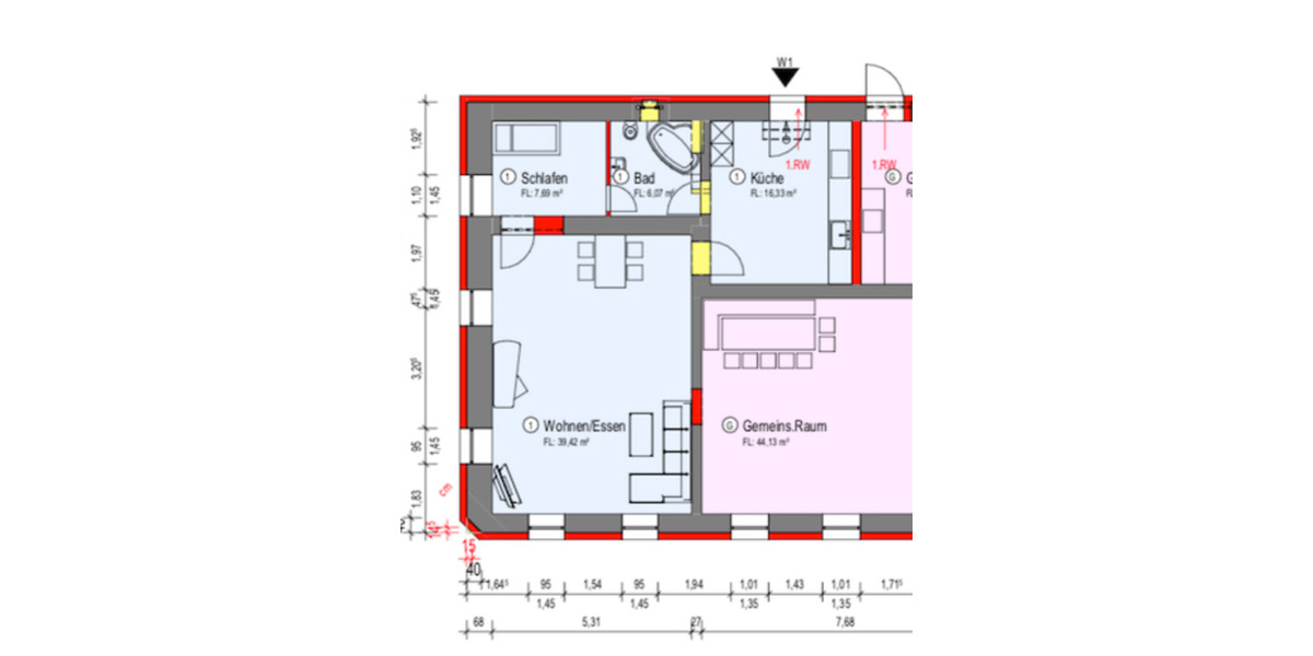 70 m² EG-Wohnung im ruhigen Hausprojekt in Niedertaufkirchen 1.5 zimmer