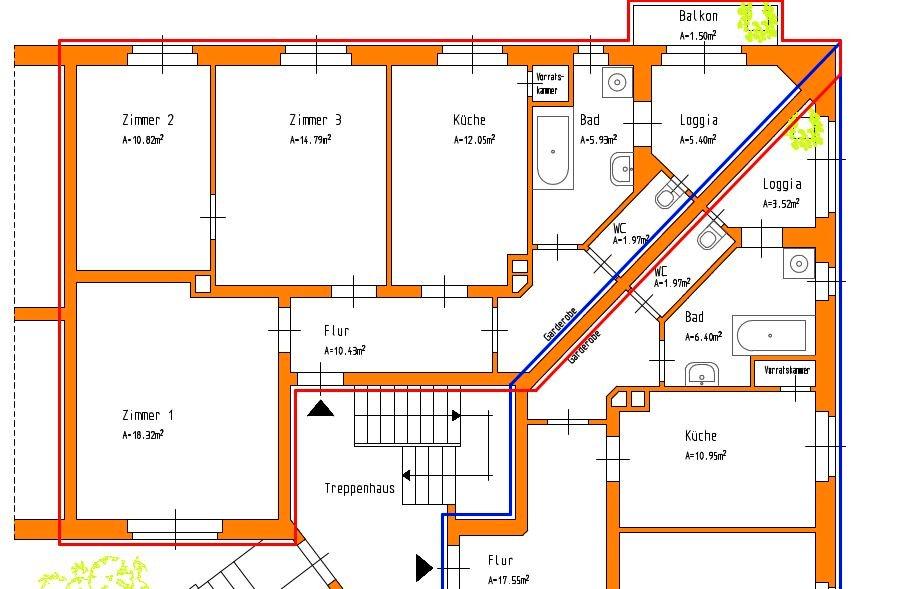 Etagenwohnung Colditz - 3 Zimmer, 78 m&sup2;, 398&euro; | Angebot:26091369