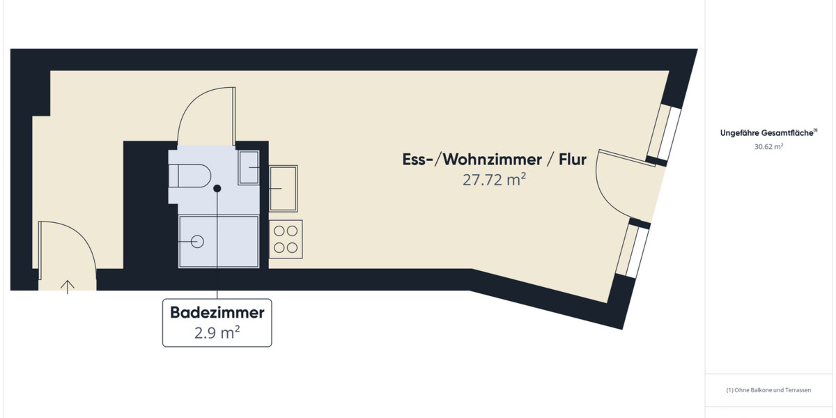 DIE ZIMMEREI | All-inclusive-Miete: Möbliertes Apartment in Mitte ideal für Studierende | Large Bude 1 zimmer