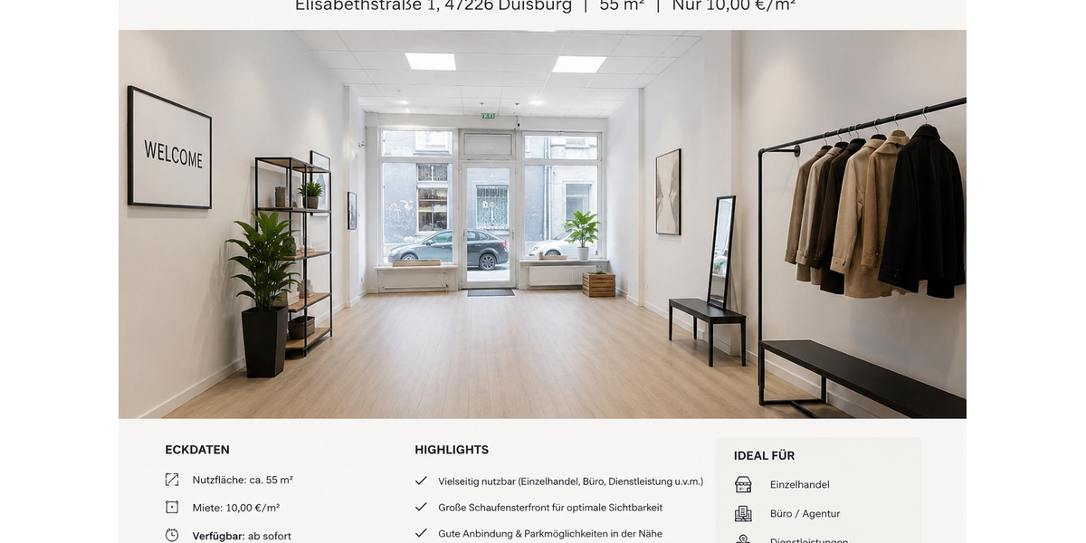 Gewerbeobjekt Duisburg Hochemmerich - 500&euro; | Angebot:27273026
