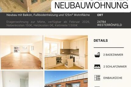 Wohnung Westerrönfeld - 3 Zimmer, 125 m&sup2;, 1.500&euro; | Angebot:23294617