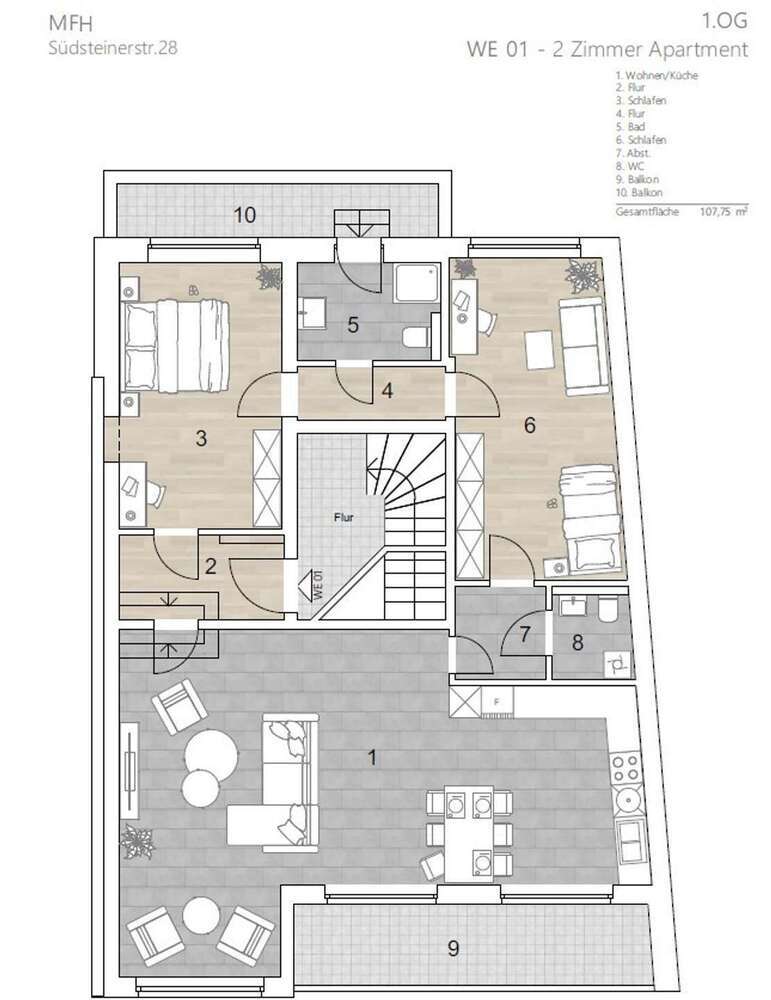 Wohnung zum Mieten in Cuxhaven 1.197 € 107.75 m²