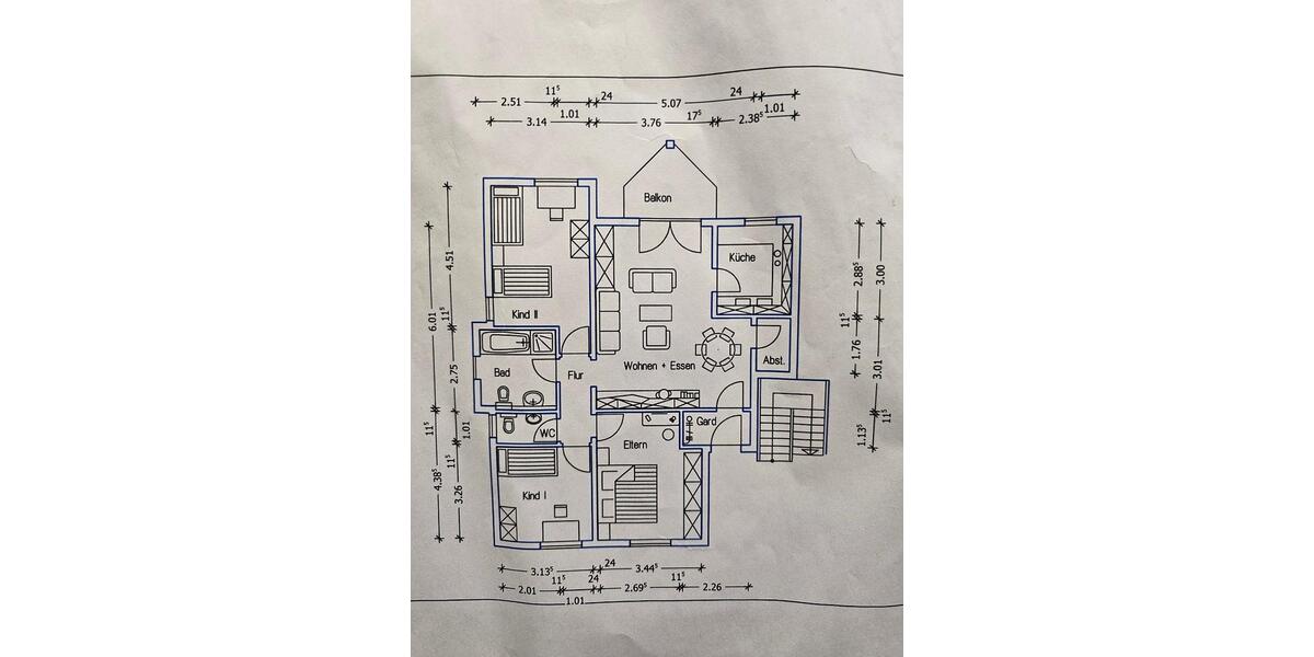 Renovierte 90m² 4-Zimmer Wohnung Münnerstadt nähe Sportgelände 4 zimmer