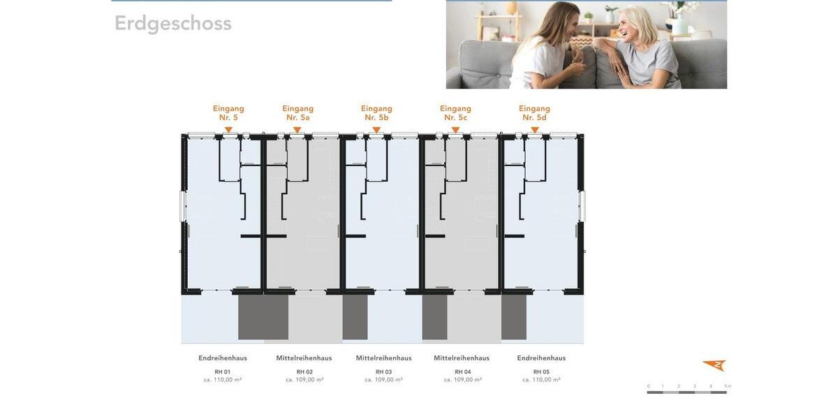Reihenhaus Quickborn - 4 Zimmer, 109 m&sup2;, 1.750&euro; | Angebot:24771553