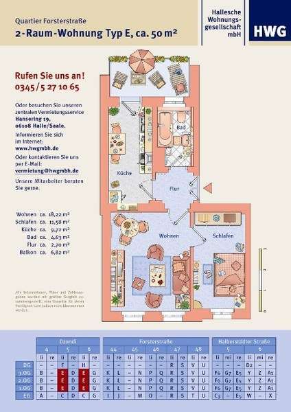 Wohnung zum Mieten in Halle 408 € 51.82 m²