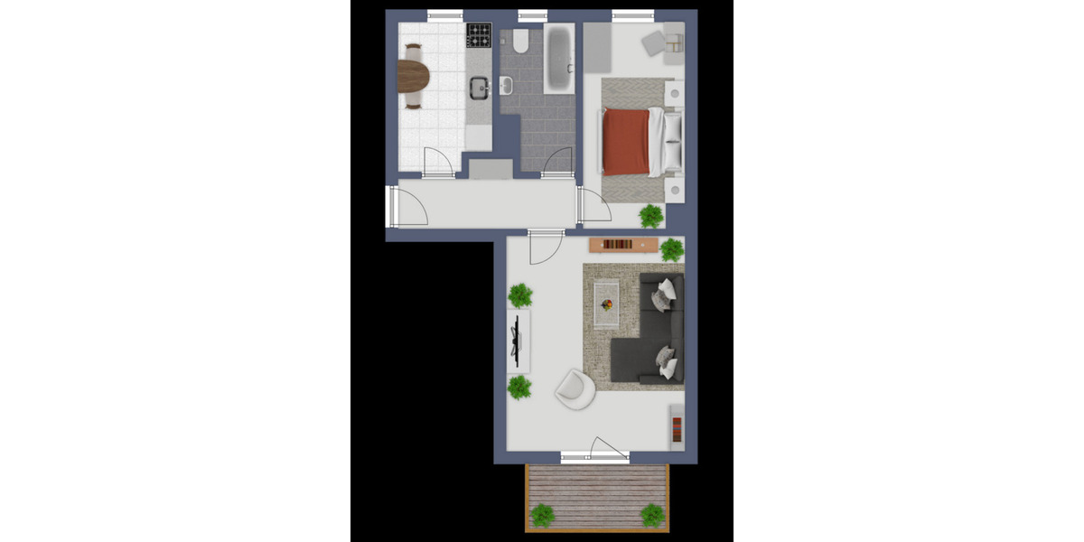 Erdgeschoßwohnung Bad Lauchstädt - 2 Zimmer, 43 m&sup2;, 289&euro; | Angebot:26252572