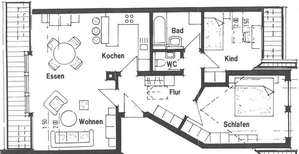Dachgeschoßwohnung Horb am Neckar - 3.5 Zimmer, 70 m&sup2;, 720&euro; | Angebot:25174513