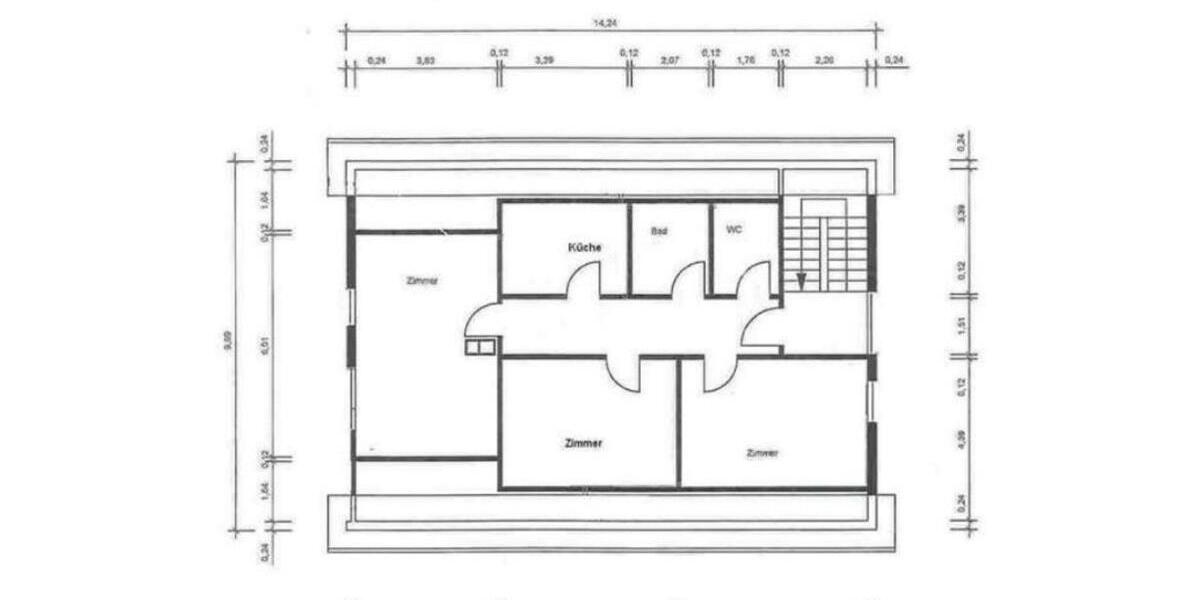 Dachgeschoßwohnung Calw - 3 Zimmer, 80 m&sup2;, 731&euro; | Angebot:26048758