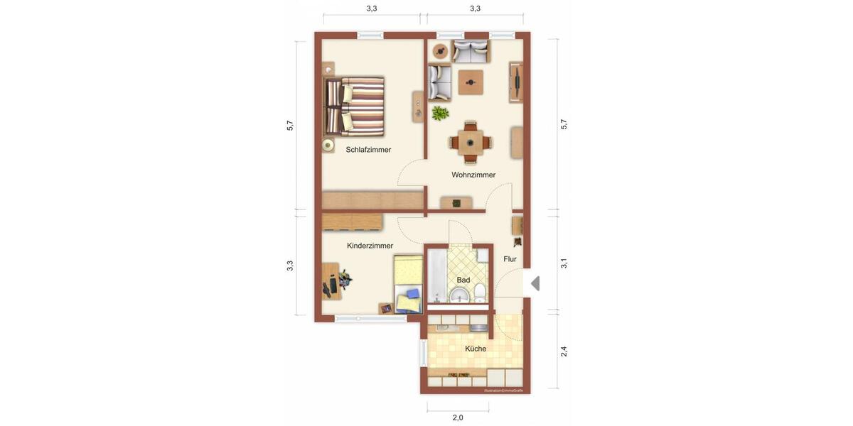 Etagenwohnung Suhl - 3 Zimmer, 72 m&sup2;, 433&euro; | Angebot:26676883
