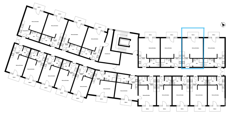 Etagenwohnung Waren (Müritz) - 1 Zimmer, 41 m&sup2;, 826&euro; | Angebot:24710477