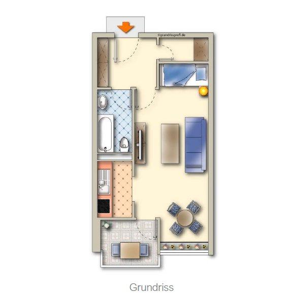 Etagenwohnung Celle - 1 Zimmer, 35 m&sup2;, 355&euro; | Angebot:26598470