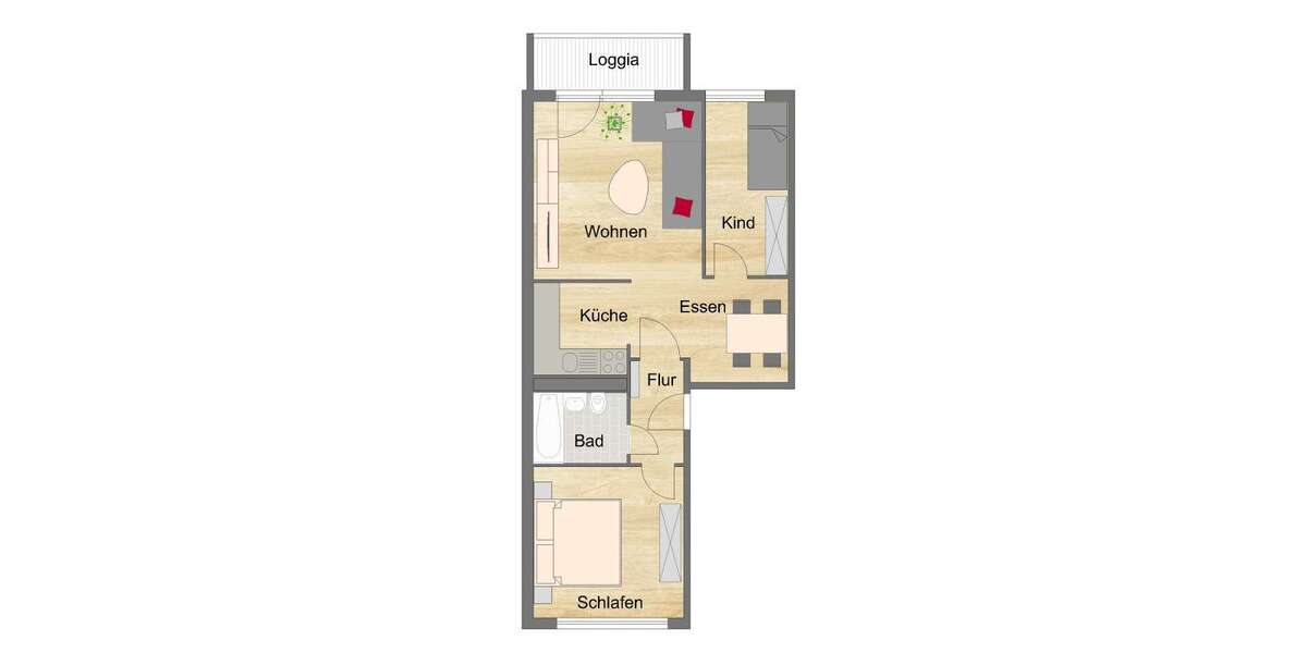 Etagenwohnung Zwickau Neuplanitz - 3 Zimmer, 57 m&sup2;, 371&euro; | Angebot:27286141