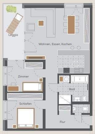 Etagenwohnung Nürnberg Langwasser - 3 Zimmer, 93 m&sup2;, 1.451&euro; | Angebot:25911952
