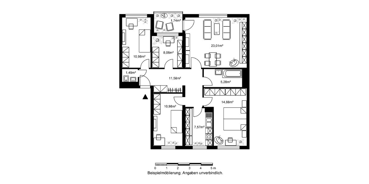 Etagenwohnung Wiesbaden Dotzheim - 4 Zimmer, 95 m&sup2;, 1.250&euro; | Angebot:20960063