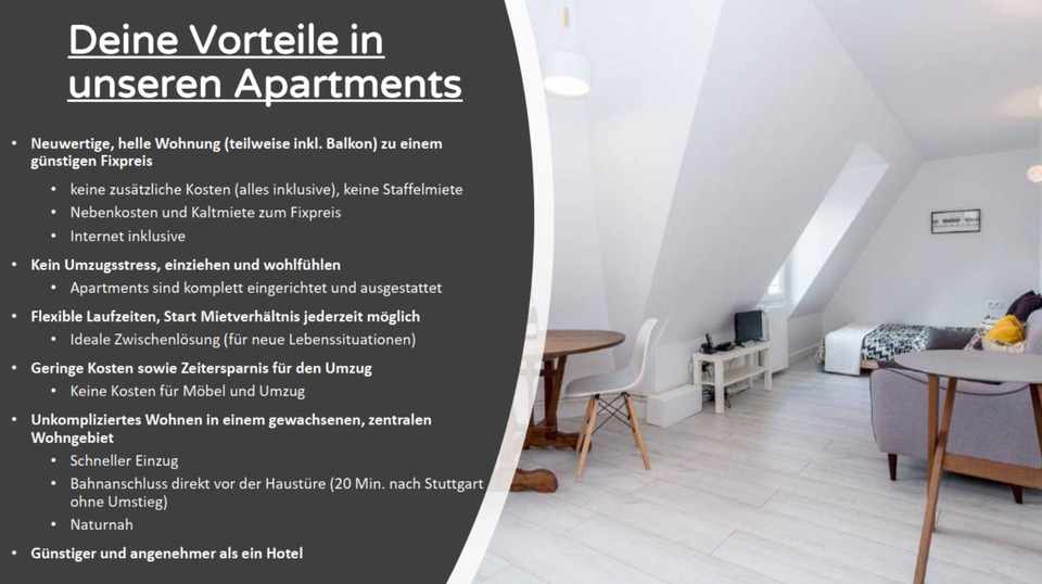 Etagenwohnung Urbach - 1 Zimmer, 30 m&sup2;, 800&euro; | Angebot:26036014