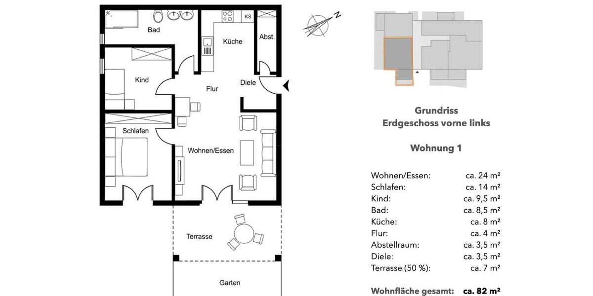 Einfamilienhaus Seligenstadt - 2.5 Zimmer, 86 m&sup2;, 1.499&euro; | Angebot:23406578