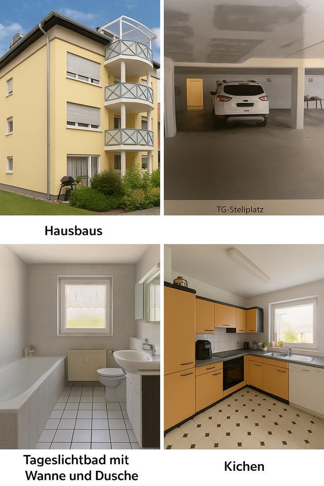 Helle 3-Zimmer -Wohnung mit Terrasse &Tiefgarage in Donauesching