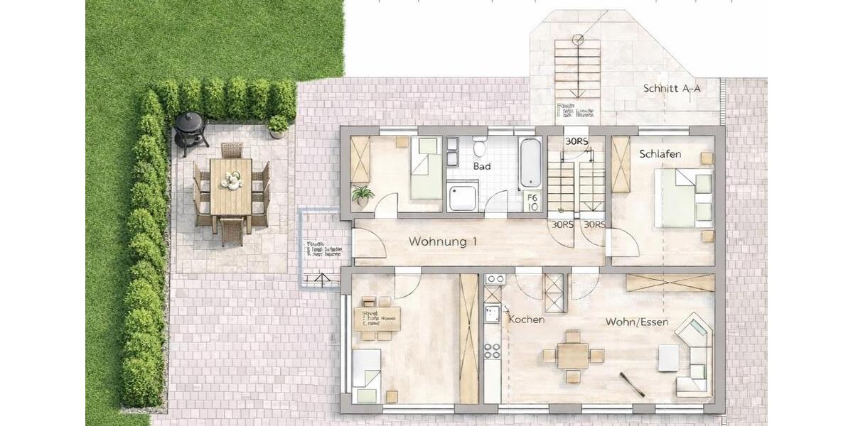 Erdgeschoßwohnung Bissingen - 4 Zimmer, 90 m&sup2;, 830&euro; | Angebot:24784161