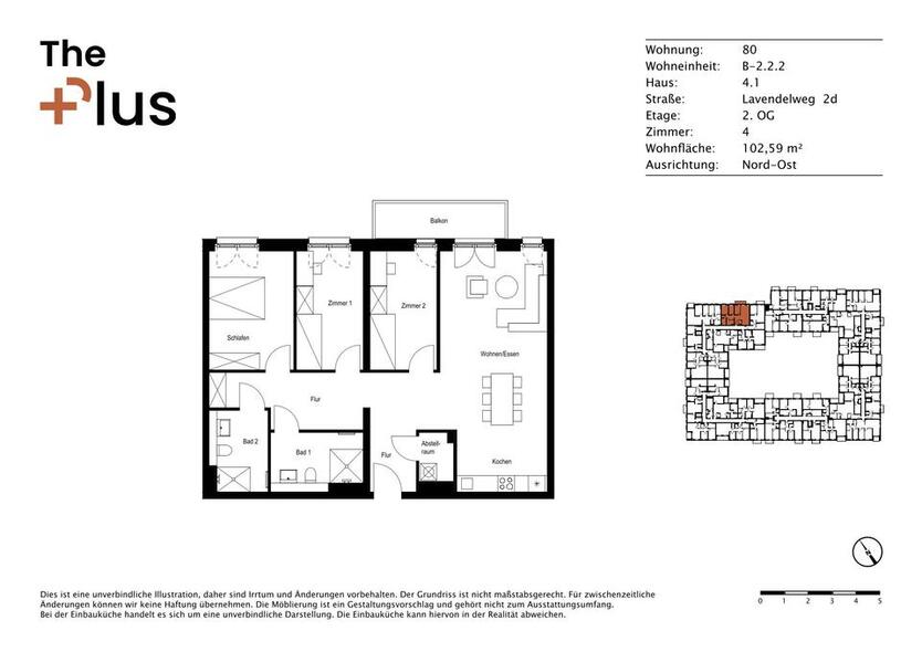 Willkommensbonus für Ihr neues Zuhause! Wunderschöne 4-Zimmerwohnung im The Plus zimmer