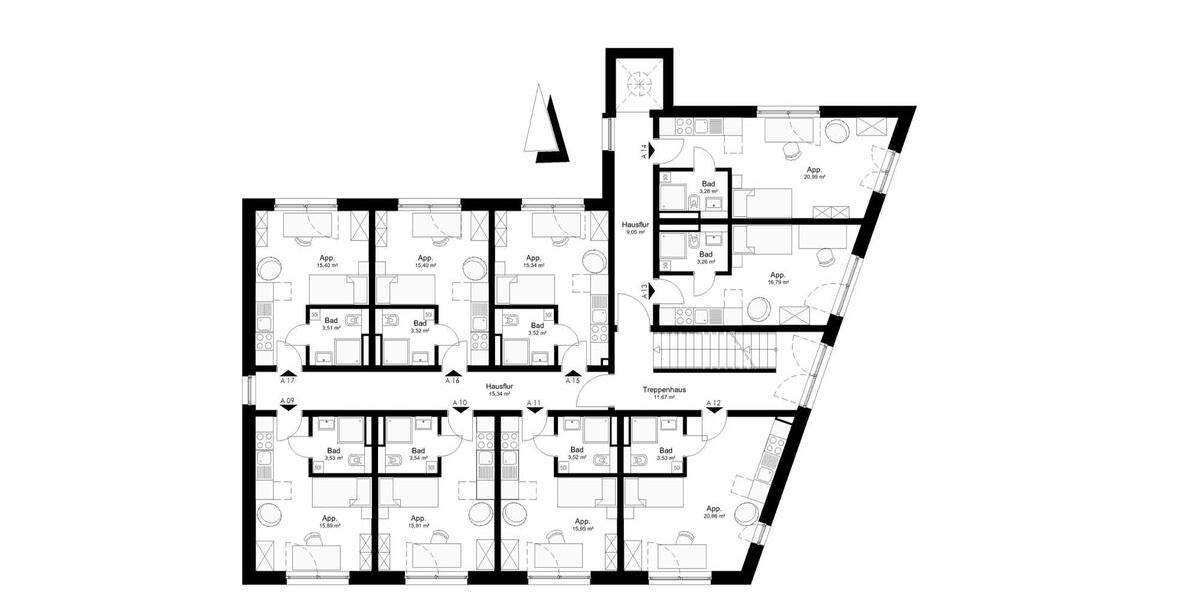 Etagenwohnung Göttingen Grone - 1 Zimmer, 22 m&sup2;, 360&euro; | Angebot:25934284