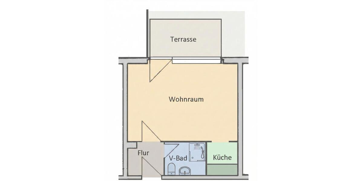Erdgeschoßwohnung Hamburg Eppendorf - 1 Zimmer, 27 m&sup2;, 830&euro; | Angebot:25274668