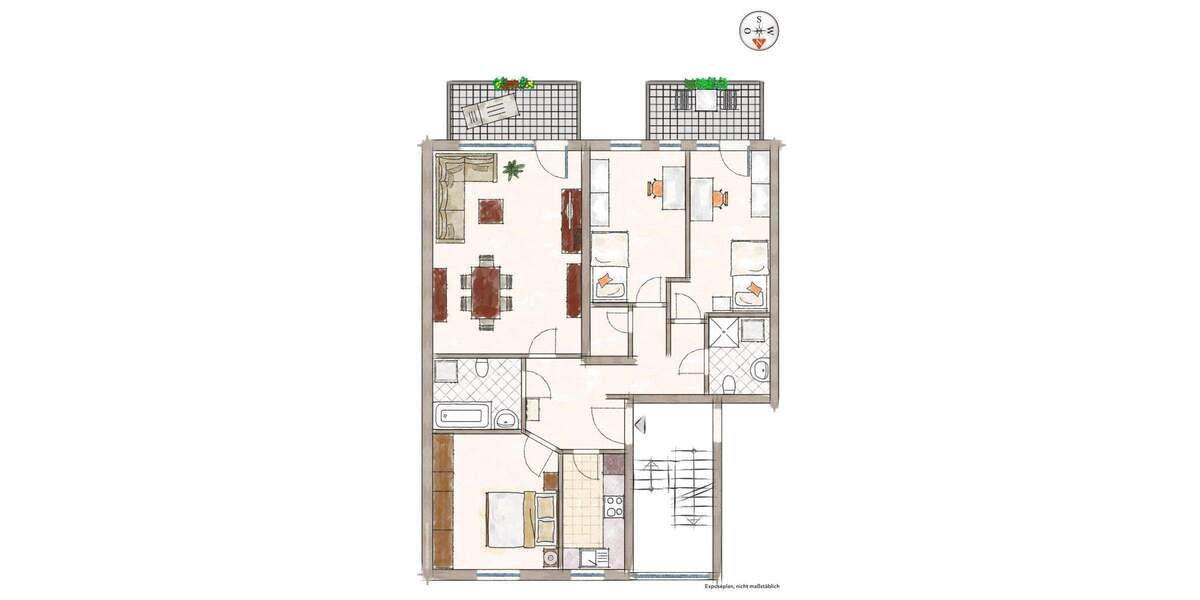 Etagenwohnung Nürnberg Schniegling - 4 Zimmer, 91 m&sup2;, 1.050&euro; | Angebot:25468222
