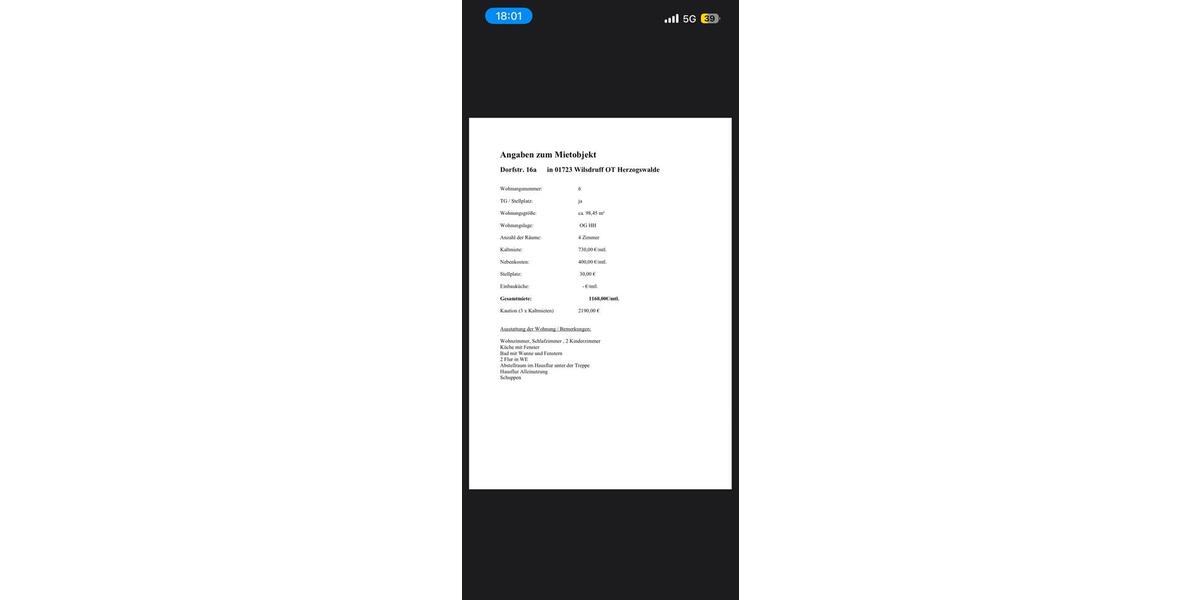 4- Raumwohnung in Herzogswalde zu vermieten 4 zimmer