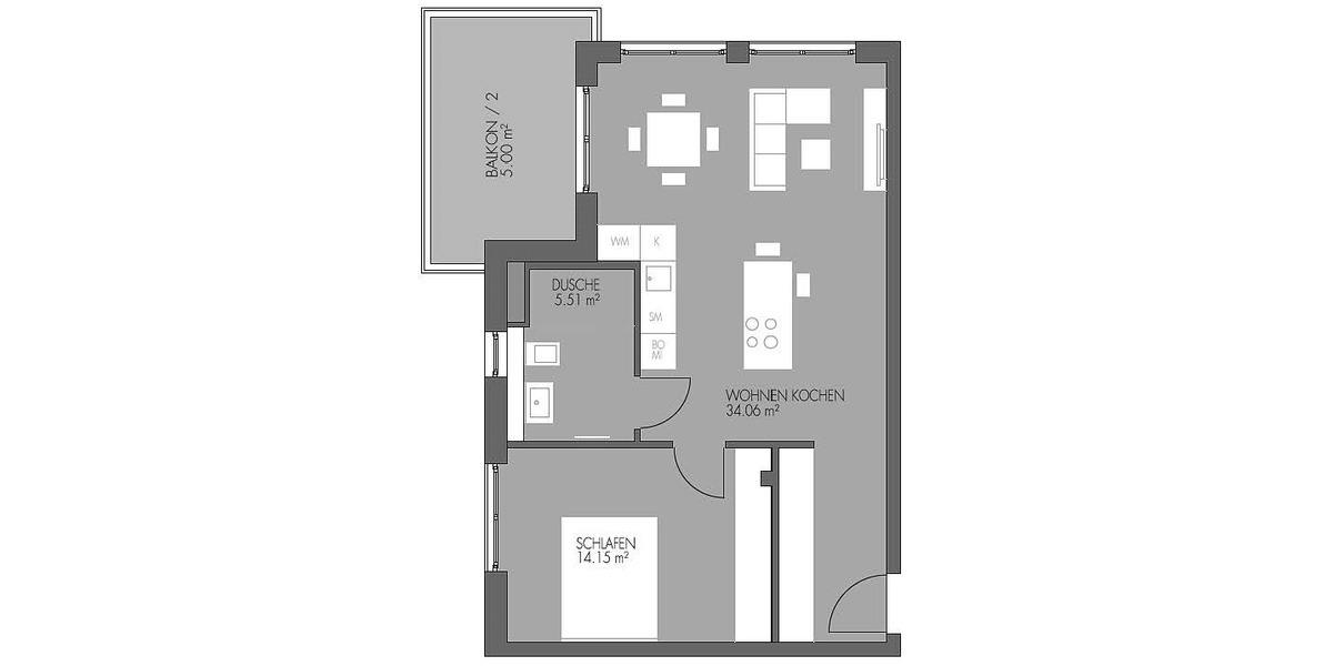 Etagenwohnung München Thalk.Obersendl.-Forsten-Fürstenr.-Solln - 2 Zimmer, 58 m&sup2;, 1.290&euro; | Angebot:25214038