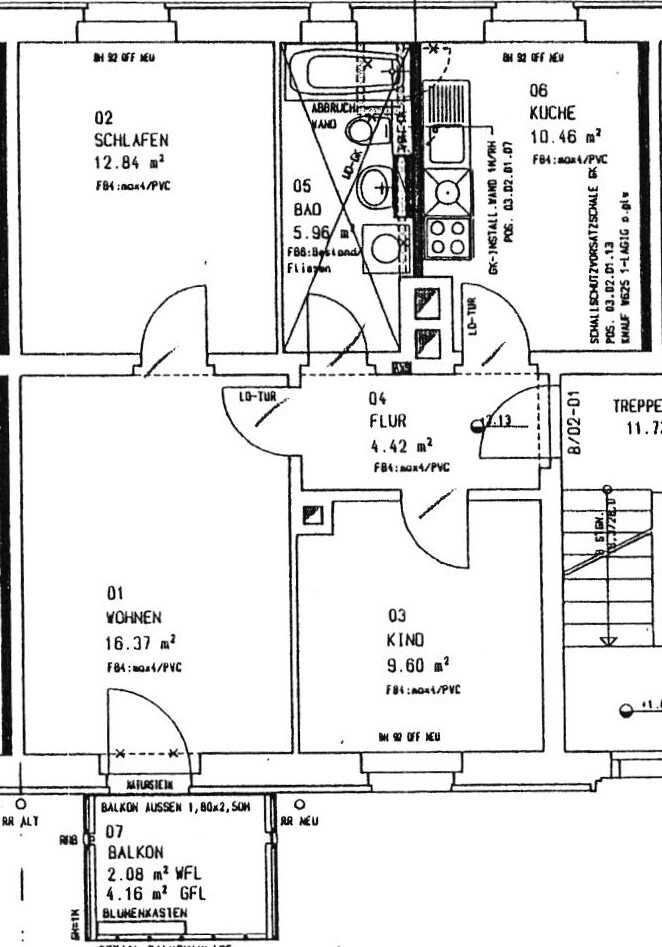 3-Zimmer-Wohnung mit Balkon und Tageslichtbad in ruhiger Seitenstraße 3 zimmer