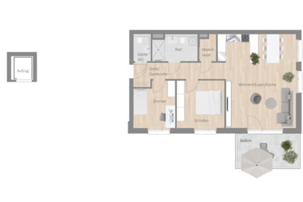 Wohnung Besigheim - 3.5 Zimmer, 86 m&sup2;, 1.230&euro; | Angebot:27521648