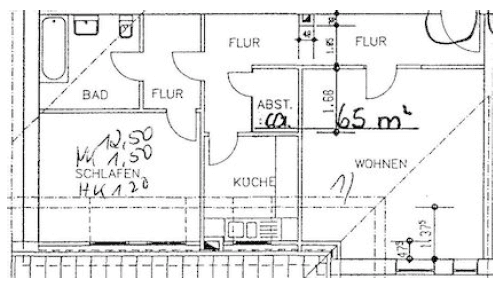 Etagenwohnung Meldorf - 2 Zimmer, 65 m&sup2;, 540&euro; | Angebot:25796783