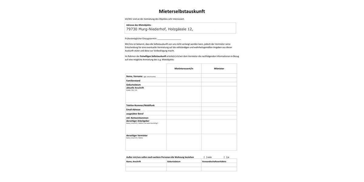 Etagenwohnung Murg - 2 Zimmer, 52 m&sup2;, 540&euro; | Angebot:26043785