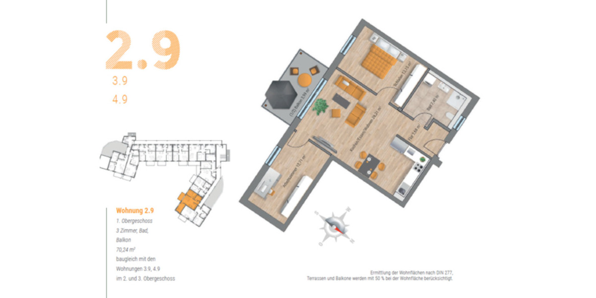 Hochwertige 3-Zimmer-Wohnung in Obertraubling, Whg. 4.9 3 zimmer