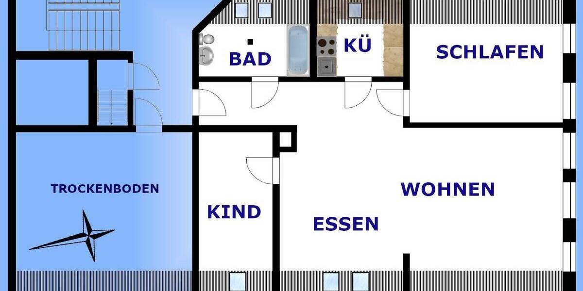 Etagenwohnung Greiz Irchwitz - 3 Zimmer, 91 m&sup2;, 495&euro; | Angebot:24790082