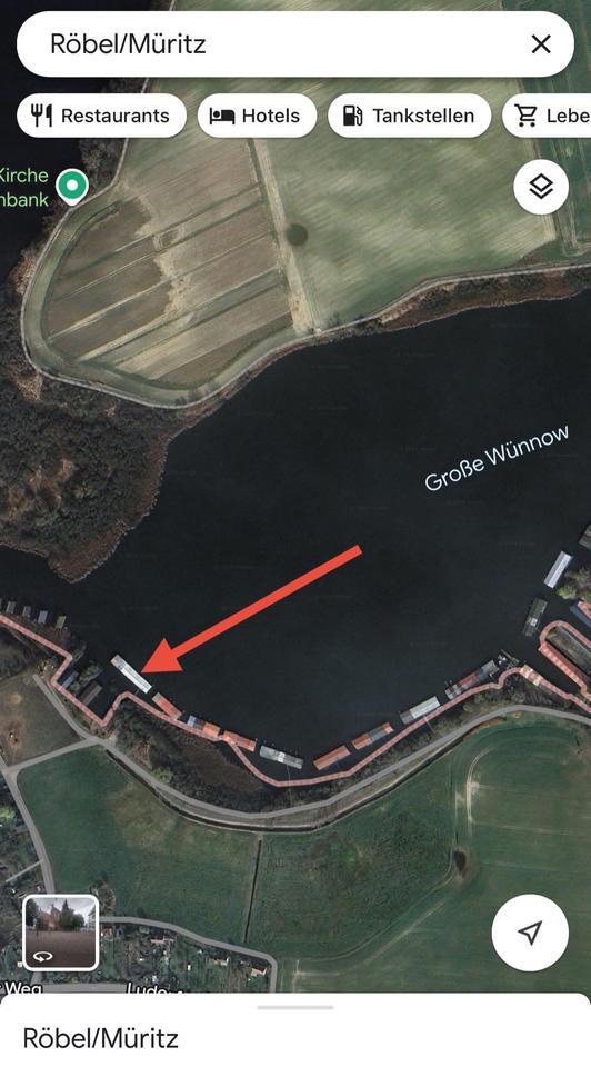 Bootsschuppen am Großen Wünnow in RöbelMüritz zu vermieten