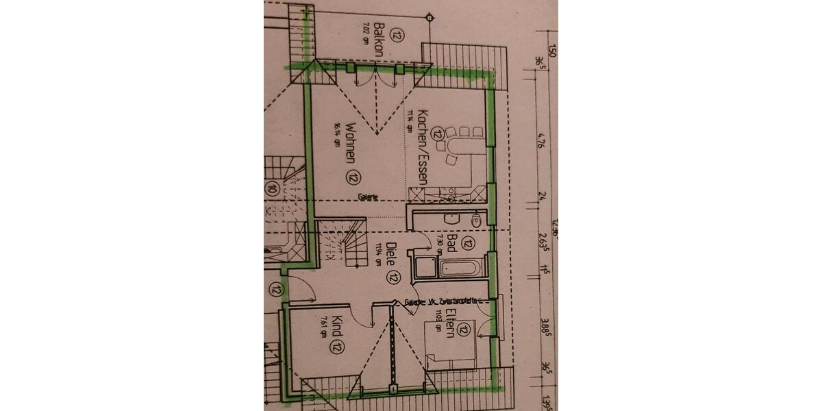 Dachgeschoßwohnung Rheinfelden (Baden) - 3 Zimmer, 90 m&sup2;, 1.280&euro; | Angebot:25958683