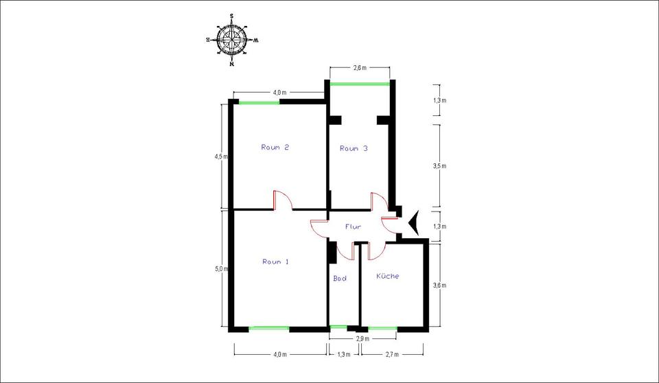Etagenwohnung Magdeburg Neue Neustadt - 3 Zimmer, 69 m&sup2;, 446&euro; | Angebot:26425430