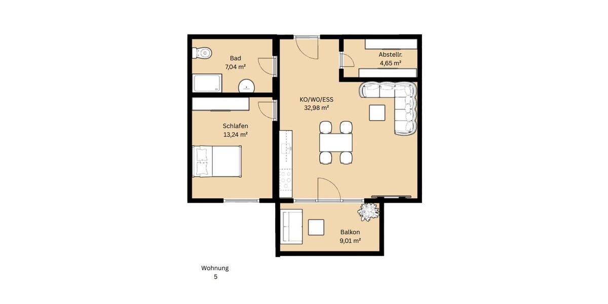 Etagenwohnung Burgbernheim - 2.5 Zimmer, 62 m&sup2;, 810&euro; | Angebot:25989087