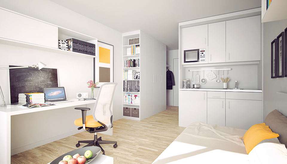 Etagenwohnung Frankfurt am Main Europaviertel - 1 Zimmer, 23 m&sup2;, 598&euro; | Angebot:23672175