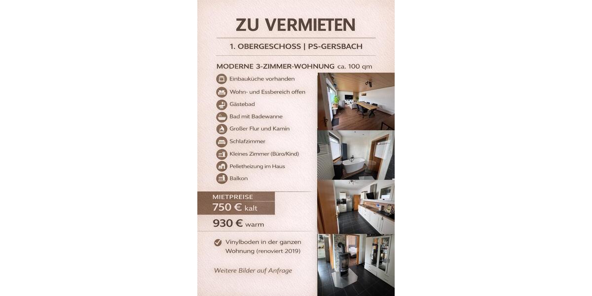 Etagenwohnung Pirmasens Fehrbach - 3 Zimmer, 95 m&sup2;, 930&euro; | Angebot:26033593