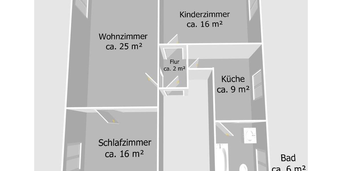 Erdgeschoßwohnung Wernigerode - 3 Zimmer, 74 m&sup2;, 850&euro; | Angebot:26635060