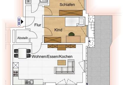ERSTBEZUG: Drei-Zimmer-Terrassenwohnung in ruhiger Wohngegend 3 zimmer