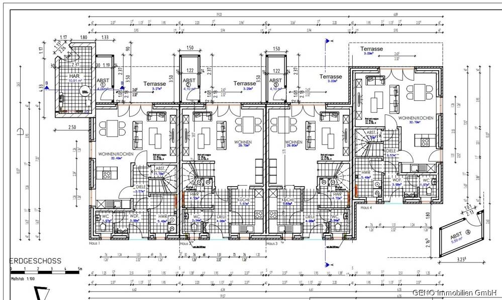 Reihenmittelhaus Harpstedt - 5 Zimmer, 99 m&sup2;, 1.290&euro; | Angebot:26402267