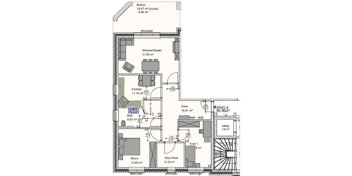 Etagenwohnung Bösel - 3 Zimmer, 96 m&sup2;, 800&euro; | Angebot:26522347