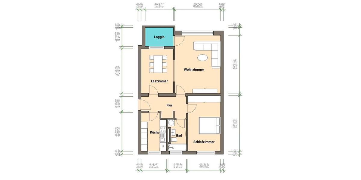 Etagenwohnung Isernhagen - 2.5 Zimmer, 72 m&sup2;, 995&euro; | Angebot:26680516