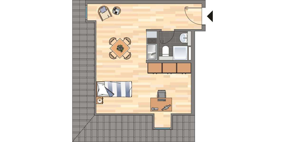 Etagenwohnung Landau in der Pfalz Kernstadt - 1 Zimmer, 30 m&sup2;, 398&euro; | Angebot:26947481