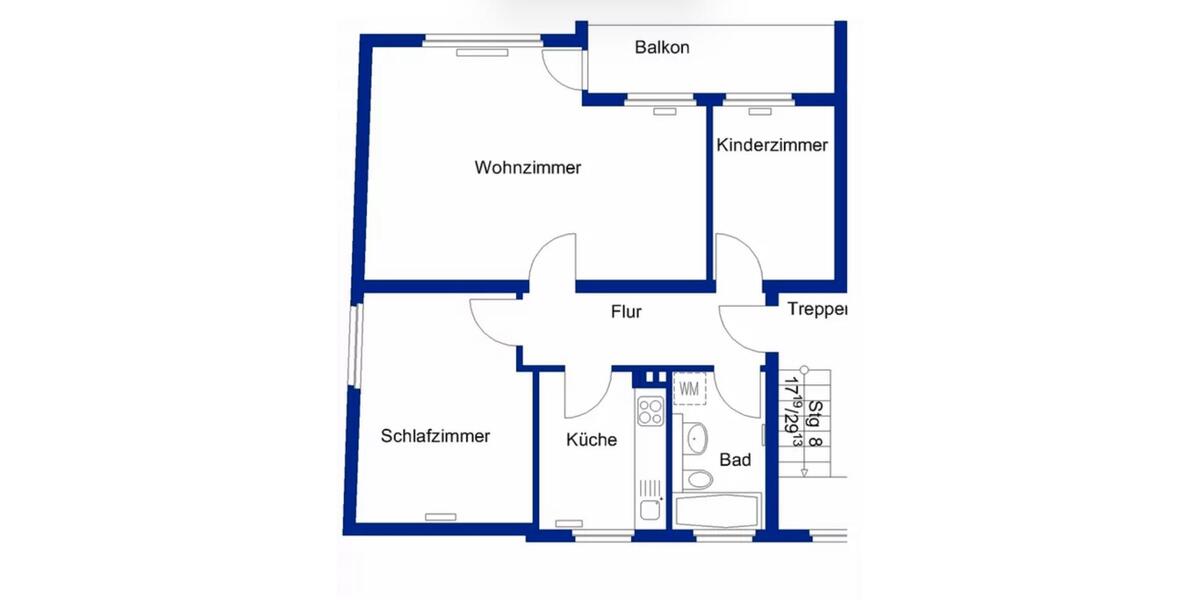Etagenwohnung Wolfsburg Almke - 3 Zimmer, 68 m&sup2;, 770&euro; | Angebot:26613130