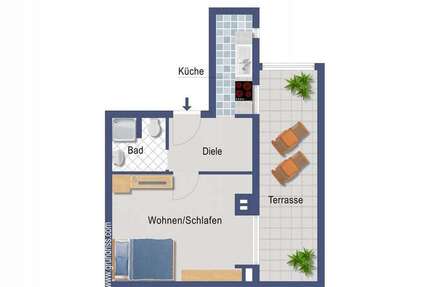 Wohnung zum Mieten in Wesseling 395 € 40 m² 1 zimmer
