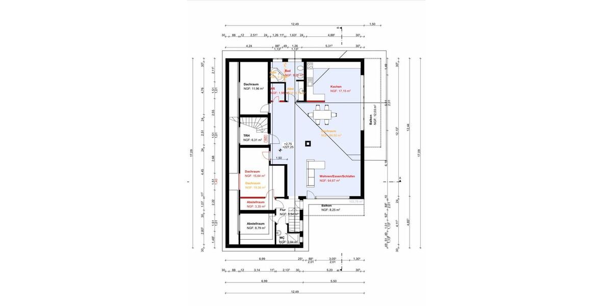 Dachgeschoßwohnung Fernwald - 3.5 Zimmer, 140 m&sup2;, 1.500&euro; | Angebot:26613016