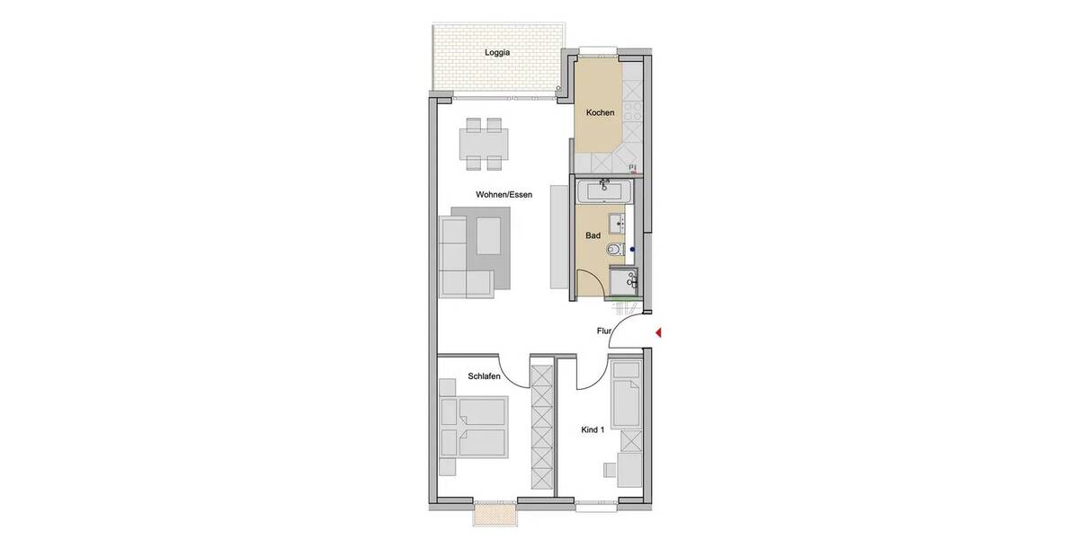 Etagenwohnung Neu-Isenburg Isenburg - 3 Zimmer, 72 m&sup2;, 1.450&euro; | Angebot:26751559